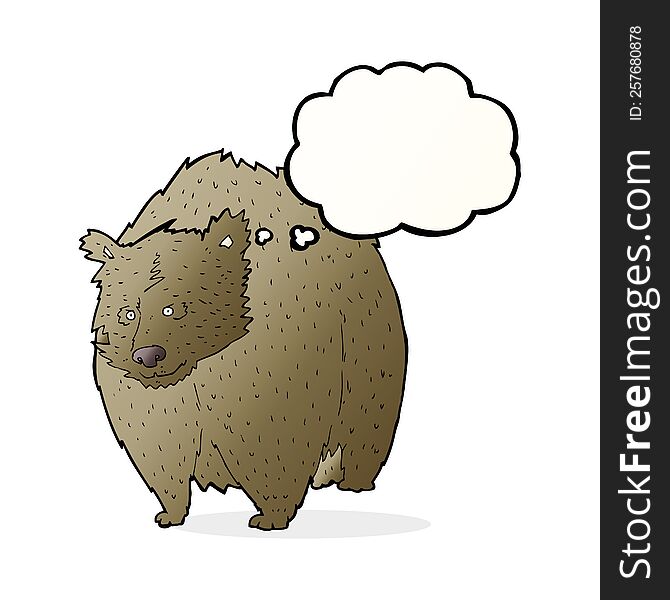 Huge Bear Cartoon With Thought Bubble