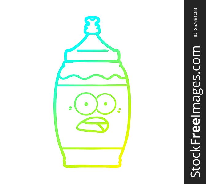 cold gradient line drawing of a cartoon sports drink