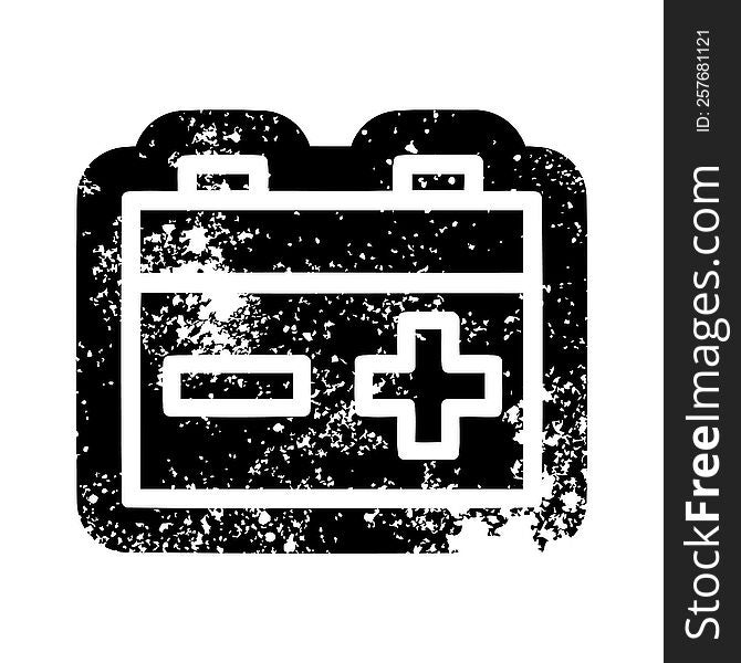 industrial battery distressed icon