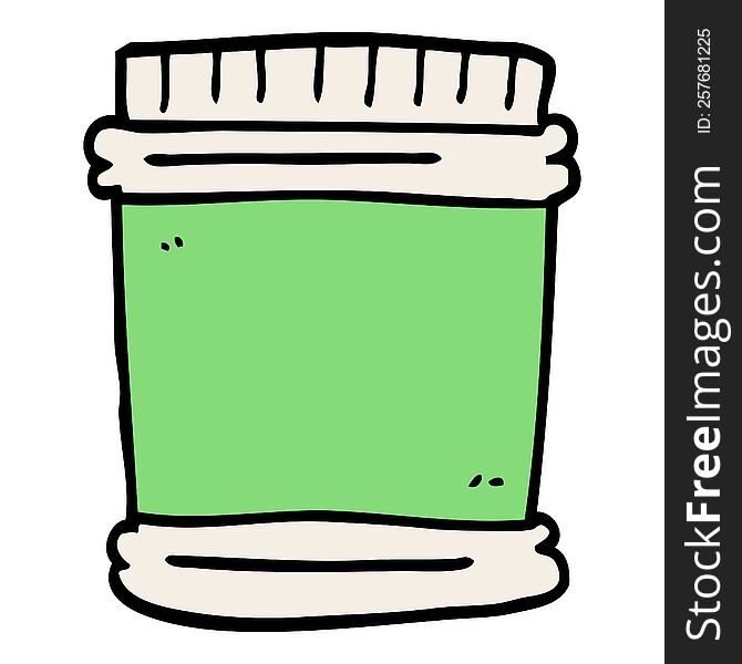cartoon doodle vitamin pots