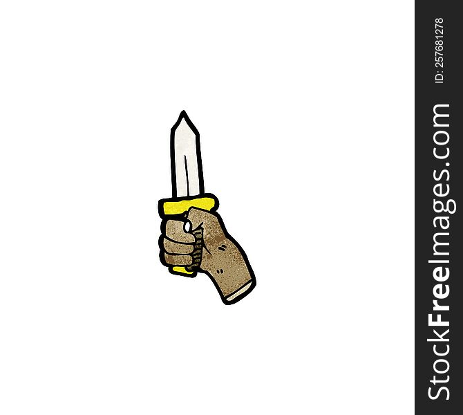cartoon hand with knife symbol