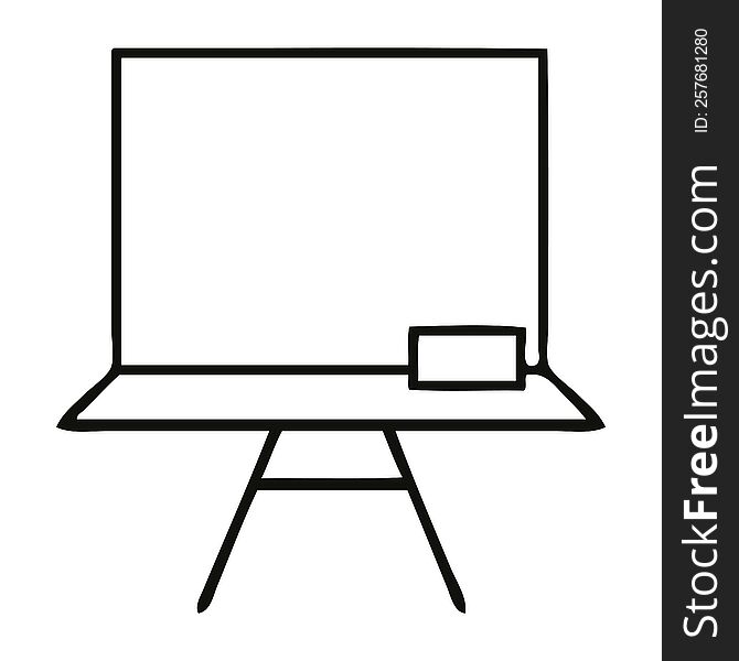 line drawing cartoon of a white board