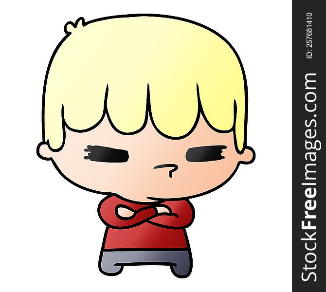 gradient cartoon illustration of a kawaii cute cross boy. gradient cartoon illustration of a kawaii cute cross boy