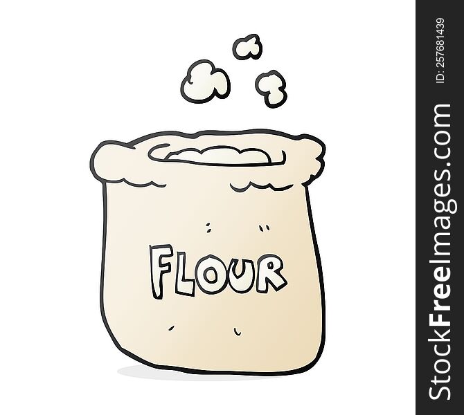 freehand drawn cartoon bag of flour