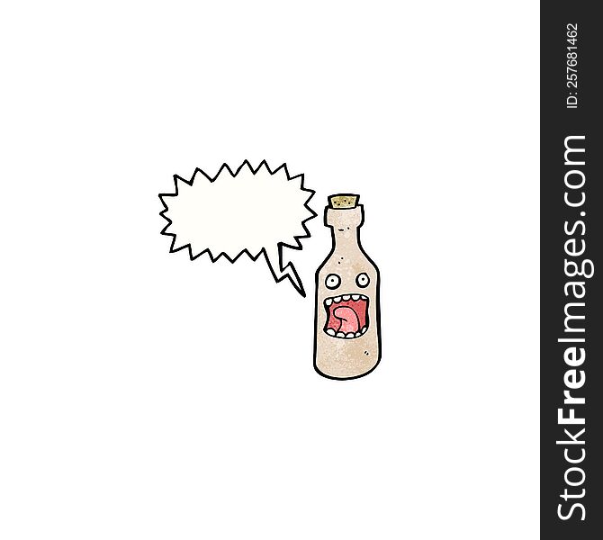 shrieking wine bottle cartoon character
