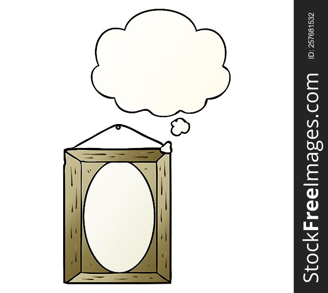 picture frame with thought bubble in smooth gradient style