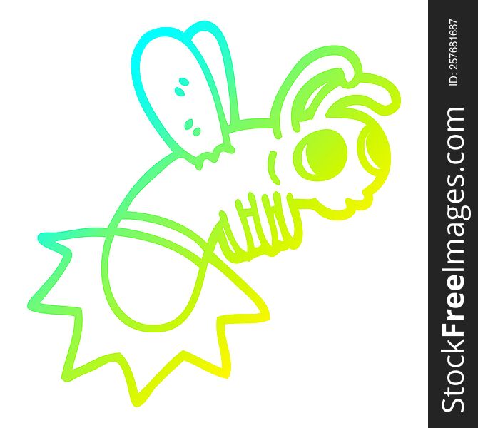 cold gradient line drawing of a cartoon glow bug