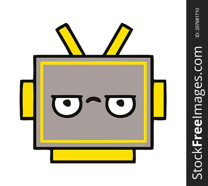 Cute Cartoon Robot Head