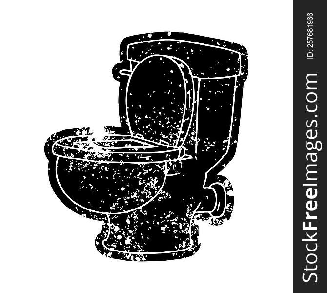 grunge distressed icon of a bathroom toilet. grunge distressed icon of a bathroom toilet