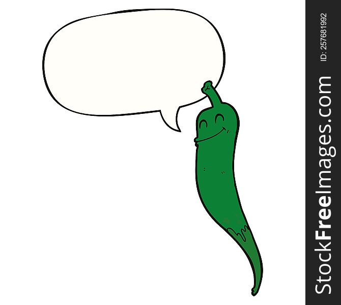 cartoon chili pepper with speech bubble. cartoon chili pepper with speech bubble