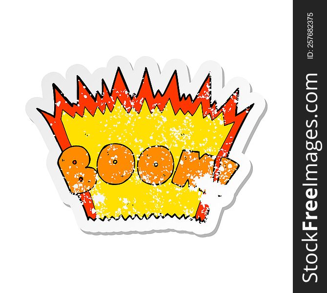 Retro Distressed Sticker Of A Cartoon Comic Book Explosion