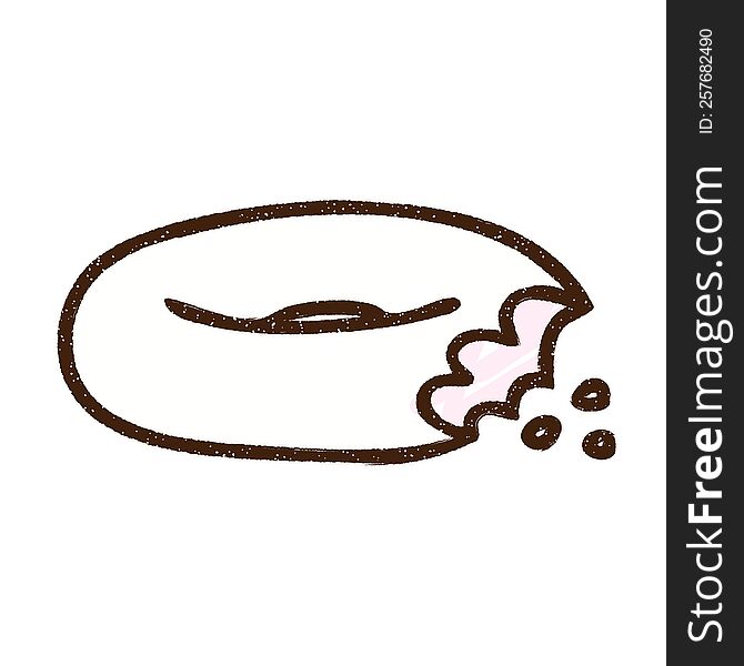Bitten Donut Chalk Drawing