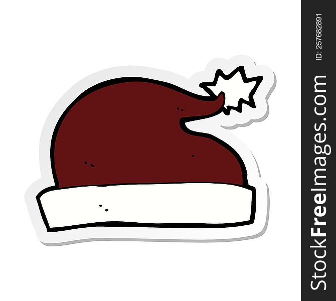 sticker of a cartoon santa hat