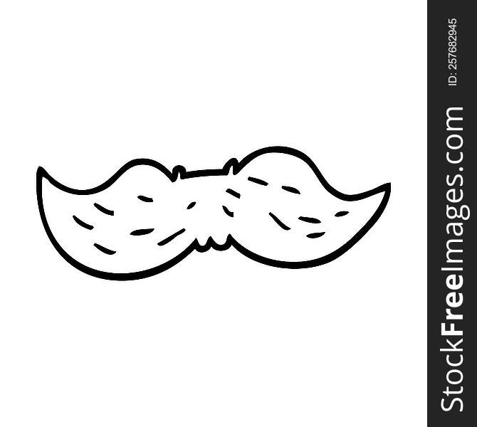 line drawing cartoon mans mustache