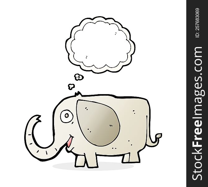 cartoon baby elephant with thought bubble