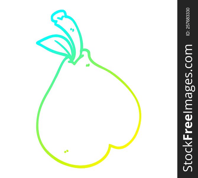 Cold Gradient Line Drawing Cartoon Healthy Pear