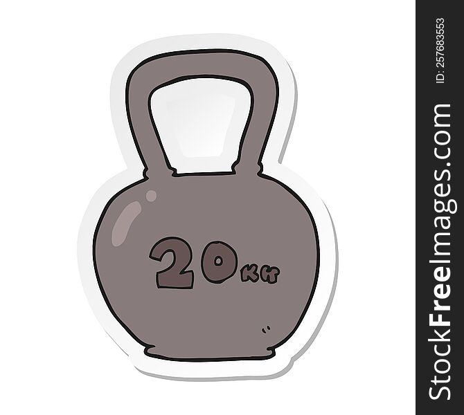 sticker of a cartoon 20kg kettle bell