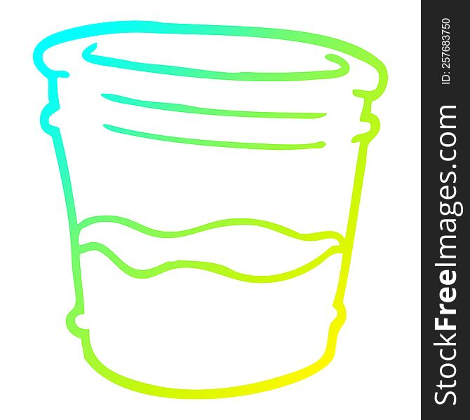 Cold Gradient Line Drawing Cartoon Glass Of Drink