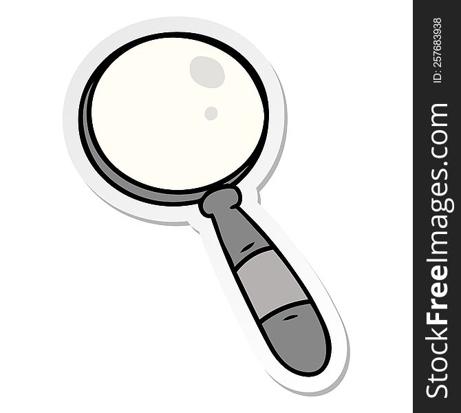 Sticker Cartoon Doodle Of A Magnifying Glass