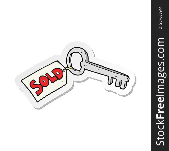 sticker of a cartoon new house key