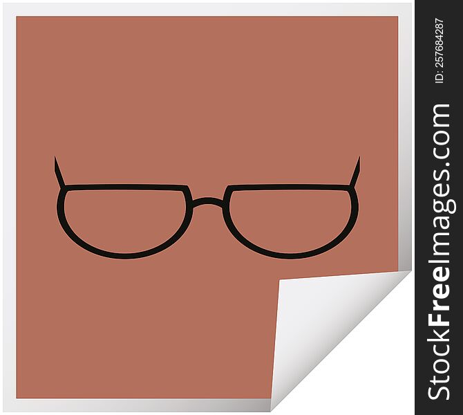 spectacles graphic vector illustration square sticker. spectacles graphic vector illustration square sticker
