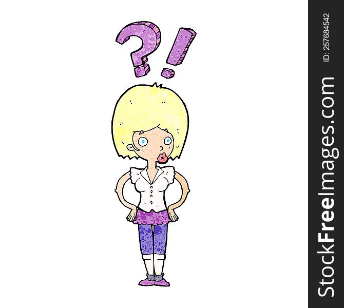 cartoon woman asking question