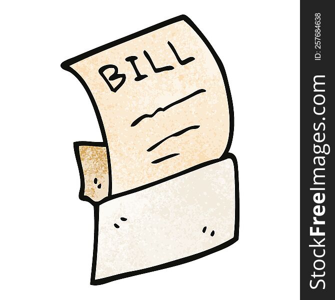 cartoon doodle bill in envelope