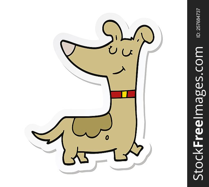 Sticker Of A Cartoon Dog