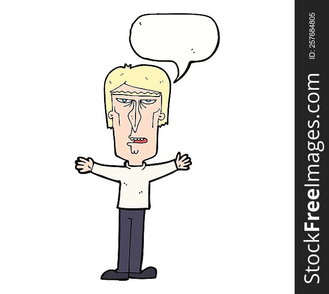 Cartoon Angry Man With Speech Bubble