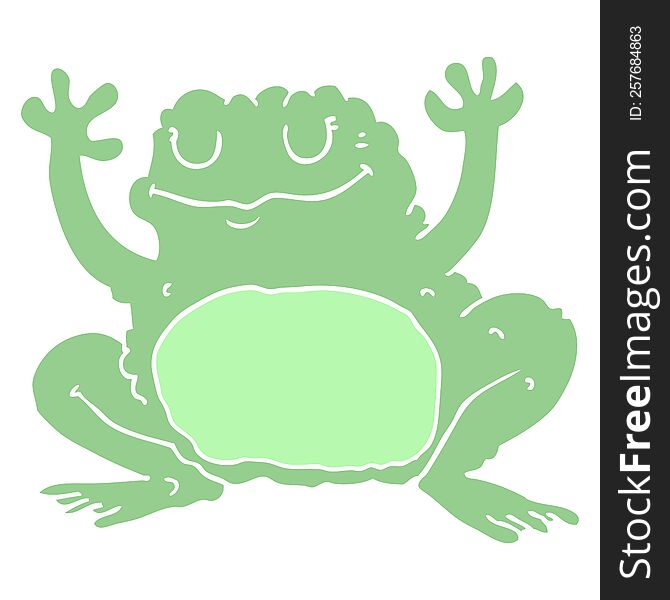 flat color style cartoon frog