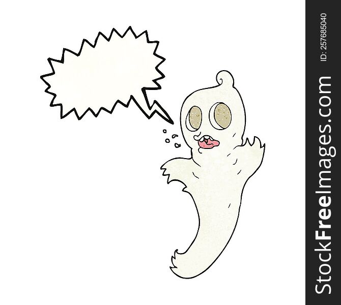 Speech Bubble Textured Cartoon Ghost