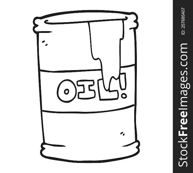 Black And White Cartoon Oil Drum