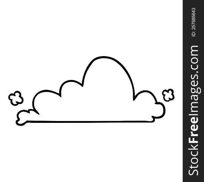 Line Drawing Doodle Of A White Cloud