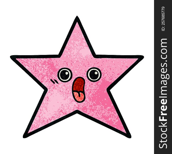 retro grunge texture cartoon of a star fish