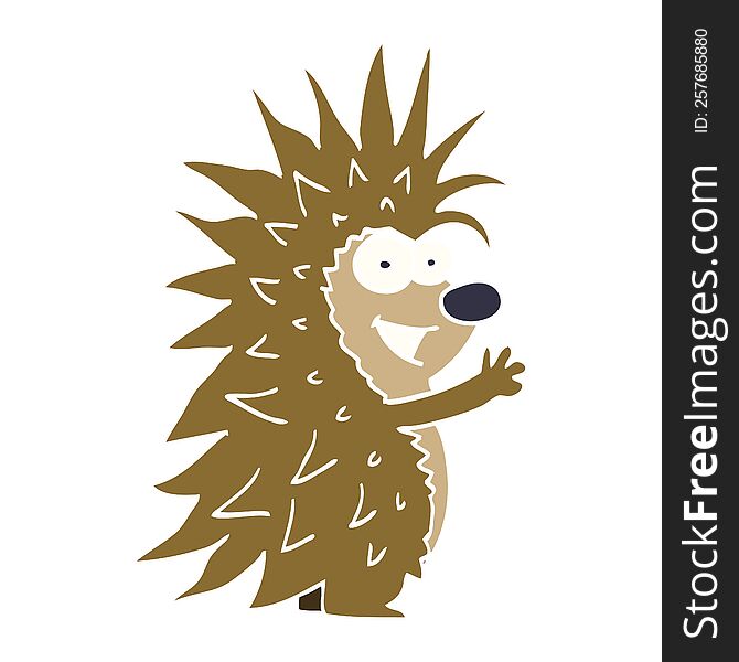 Cartoon Doodle Spiky Hedgehog