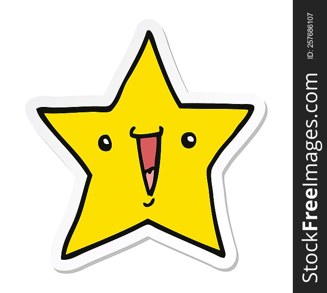 sticker of a cartoon star