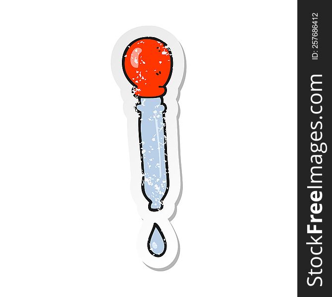 Retro Distressed Sticker Of A Cartoon Water Dropper