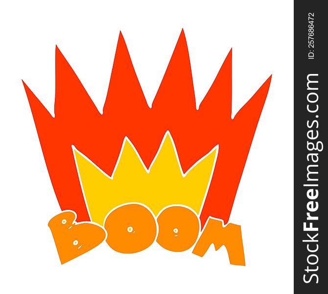 flat color style cartoon boom sign