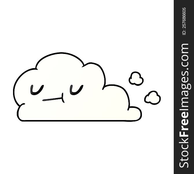 Gradient Cartoon Of Kawaii Happy Cloud