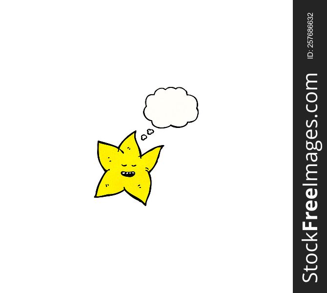 cartoon star with thought bubble