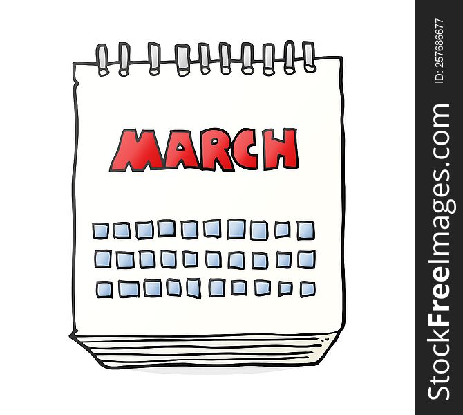 Cartoon March Calendar