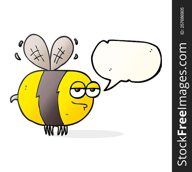 Speech Bubble Cartoon Unhappy Bee