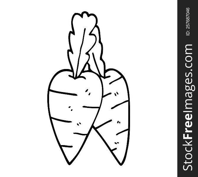 line drawing cartoon carrots