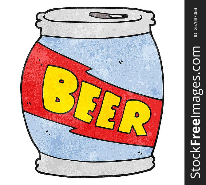 freehand textured cartoon beer can