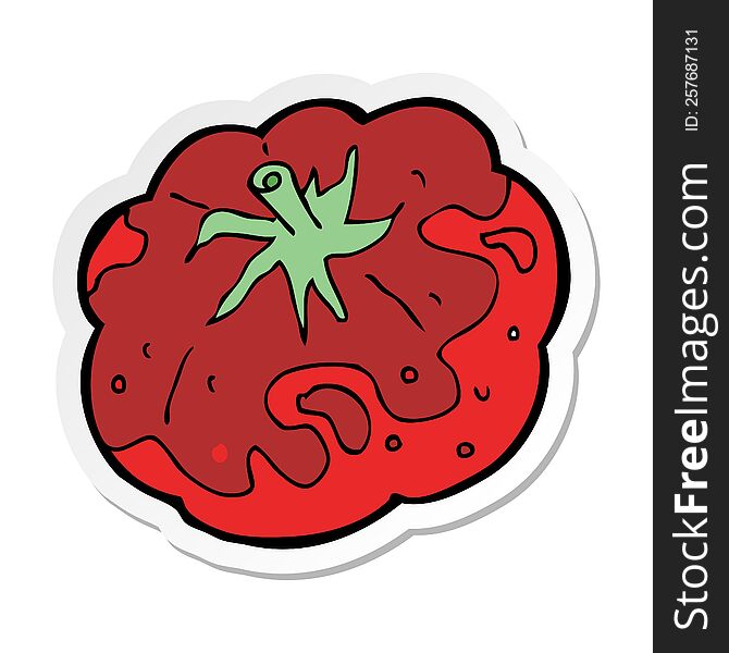 Sticker Of A Cartoon Tomato