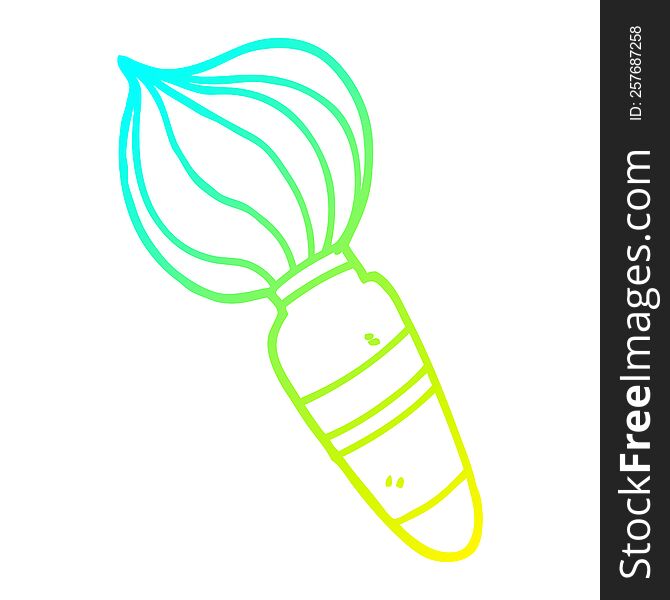 cold gradient line drawing of a cartoon large paint brush