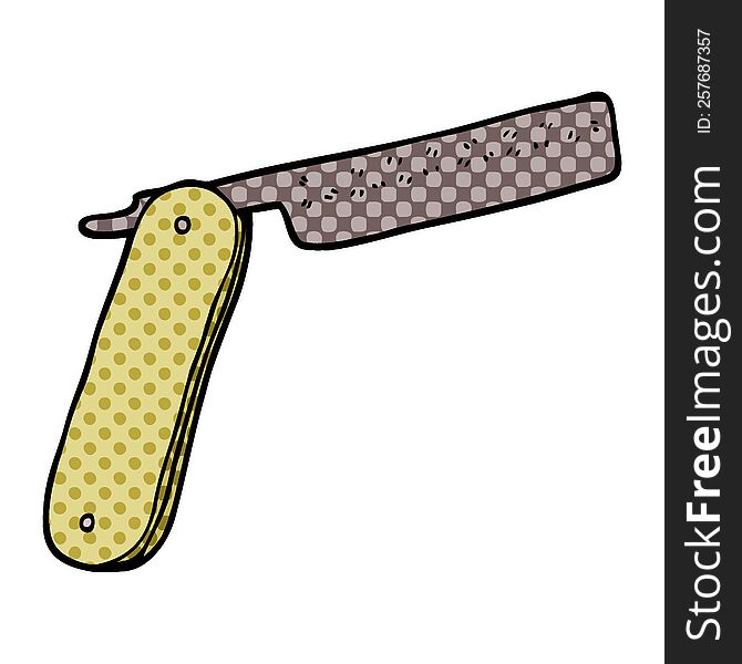 Cartoon Doodle Cut Throat Razor