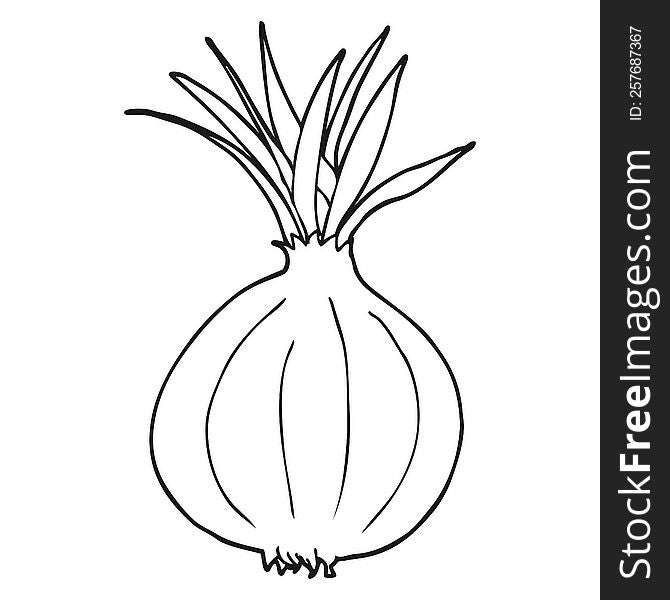 Black And White Cartoon Onion