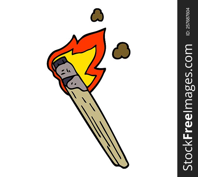 cartoon doodle burning torch brand