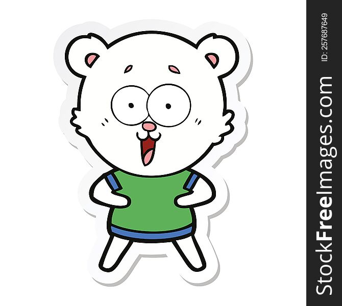 sticker of a polar bear cartoon